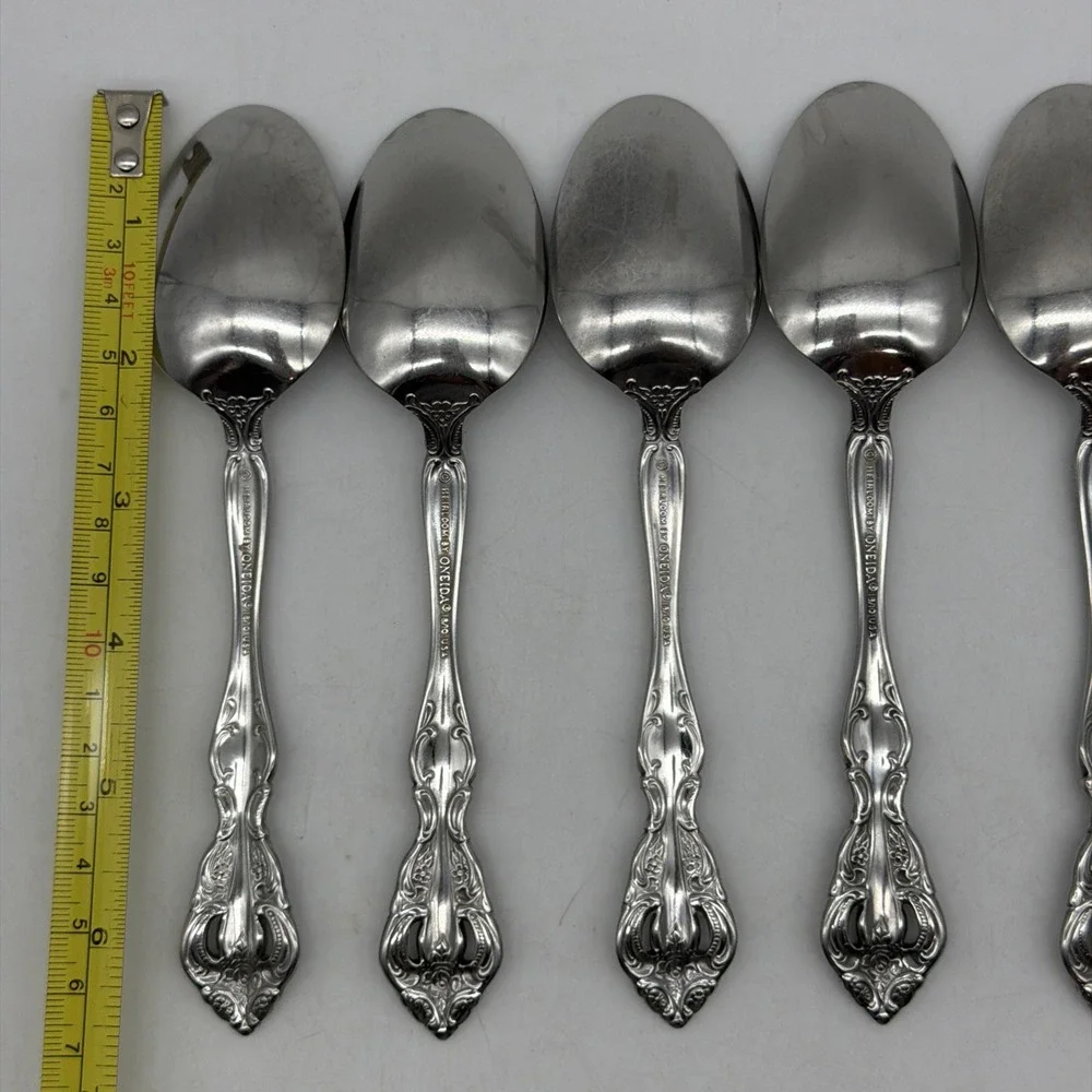 (7X) Oneida MICHELANGELO HERITAGE Stainless DINNER SPOON OVAL SOUP Silverware